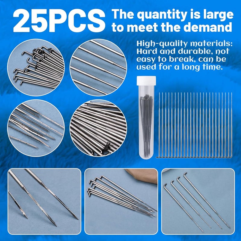 Fadoub Felting Needles, 25PCS Spiral Wool Felting Needles, Needle Felting Tool, Needle Felting Starter Kit with Bottles - Image 3